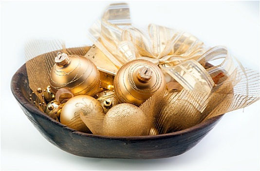 金色,圣诞节饰物,器具