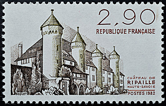 邮票,城堡,法国