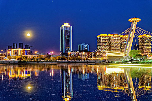 天津海河城市夜景