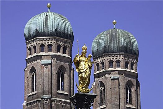柱子,圣母教堂,圣母大教堂,慕尼黑,上巴伐利亚,德国
