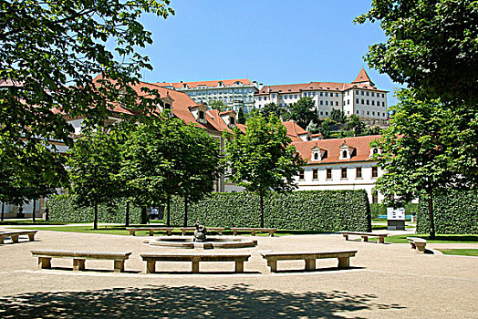 花园,沃伦斯坦,宫殿,布拉格,老城,捷克共和国,欧洲