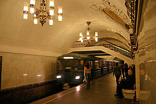 地铁,莫斯科,俄罗斯