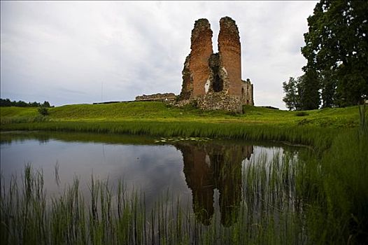 城堡,遗址,爱沙尼亚,波罗的海国家,东北方,欧洲