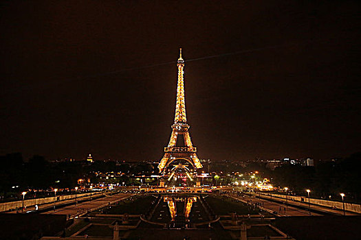 巴黎,埃菲尔铁塔,黑夜,灯光,仰视