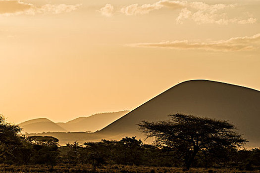 东非,肯尼亚,山,老,住宿,日出,大幅,尺寸