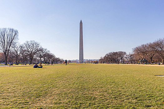 华盛顿纪念碑与国会山公园风景