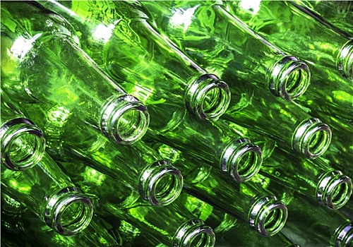 一堆,绿色,瓶子