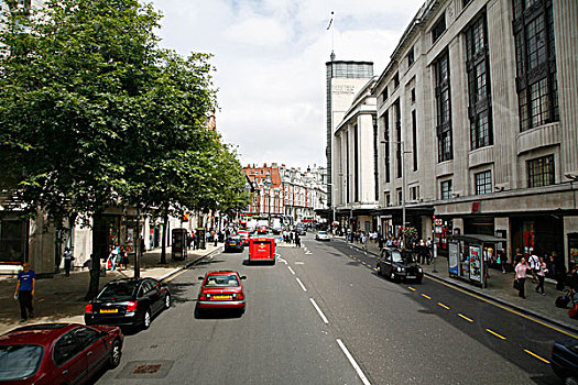 俯视,肯辛顿,闹市街,建筑,伦敦,英国