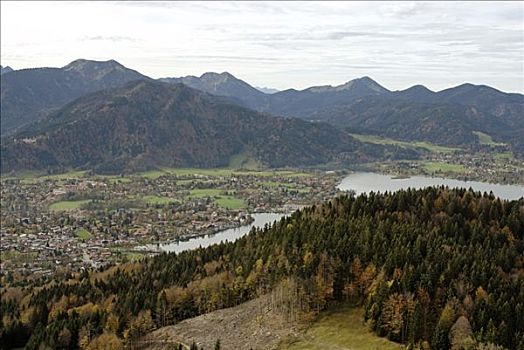 泰根湖,山谷,上巴伐利亚,德国