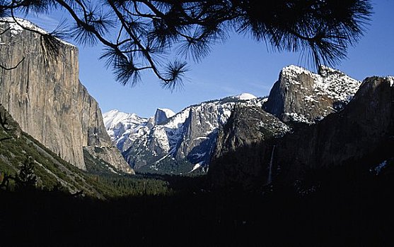 全景,山峦,优胜美地国家公园,加利福尼亚,美国