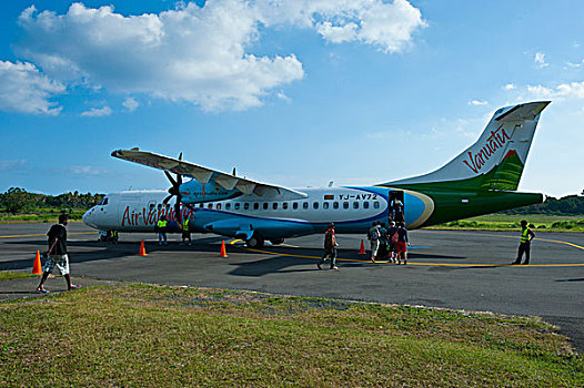 飞机,空气,瓦努阿图,岛屿,南太平洋