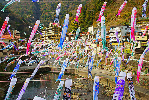 温泉,鲤帜,节日,熊本,日本