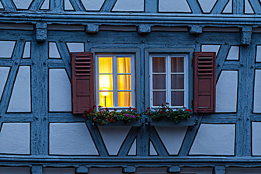 木制,房子,窗户,巴登符腾堡,德国,欧洲