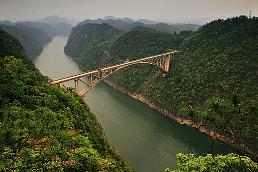 预应力混凝土桁式组合拱桥,瓮安江界河大桥