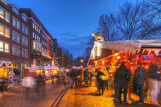 圣诞市场,货摊,黄昏,不莱梅,德国,欧洲