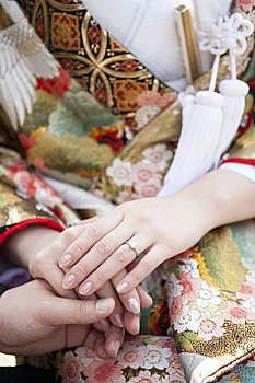 新郎,新娘,握手,金泽,本州,日本