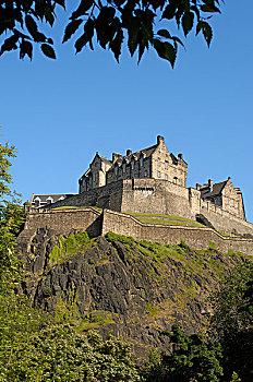 爱丁堡,城堡,王子,街道,花园,苏格兰,英国,欧洲