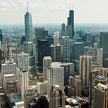 航拍,摩天大楼,芝加哥,库克县,伊利诺斯,美国