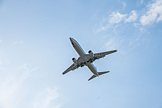 中国国际航空的飞机正降落重庆江北机场