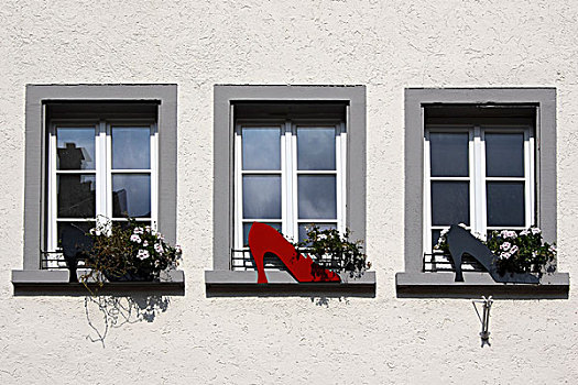 窗户,建筑,鞋,店,巴登符腾堡,德国,欧洲