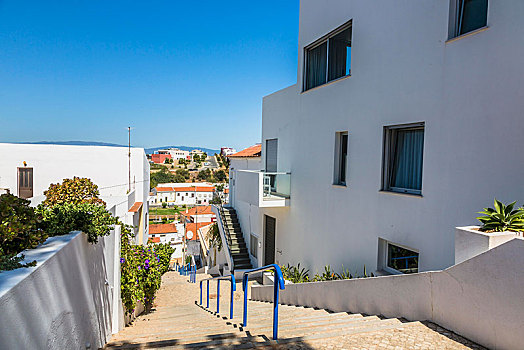 小巷,台阶,渔村,阿尔加维,葡萄牙,欧洲