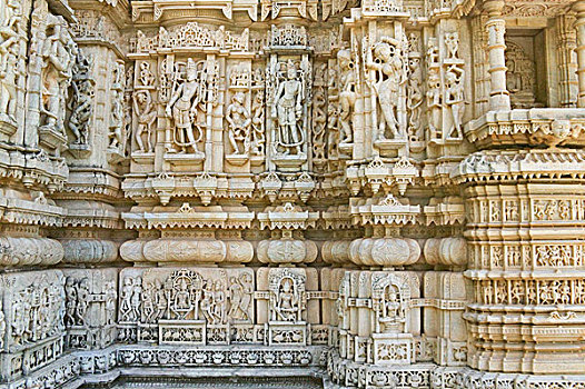 拉纳普尔,错综复杂,雕刻,乌代浦尔,拉贾斯坦邦,印度