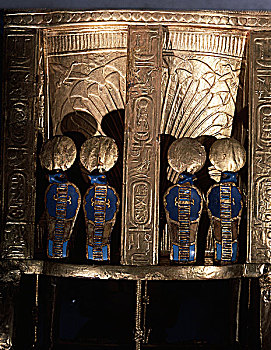 背影,金色,宝座,古埃及,第十八王朝
