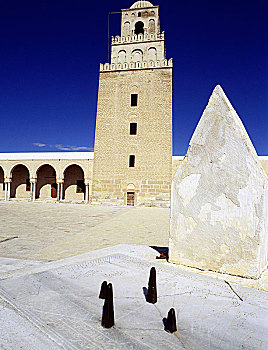 院落,大清真寺,凯鲁万,一个,伊斯兰,建筑,第一,重要,北非