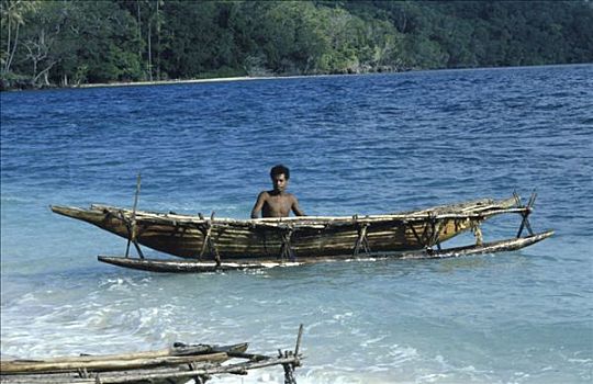 传统,独木舟,岛屿