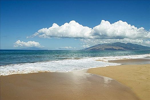 夏威夷,毛伊岛,海洋,沙子,远景