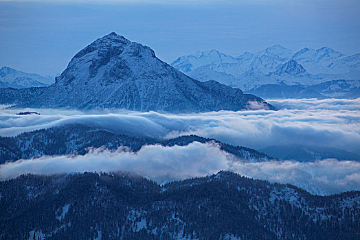 风景,山脉,冬天,阿尔卑斯山,提洛尔,奥地利