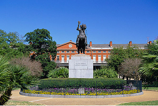 雕塑,杰克森广场,新奥尔良,路易斯安那,美国