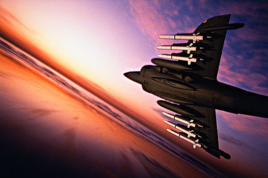 喷气式飞机,火箭,日落,大幅,尺寸