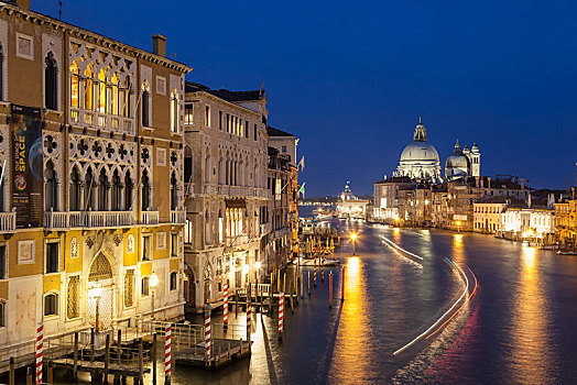 夜晚,大运河,威尼斯