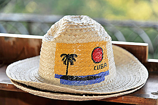草帽,标签,古巴,纪念品,礼物,云尼斯,大安的列斯群岛,加勒比海,中美洲,北美