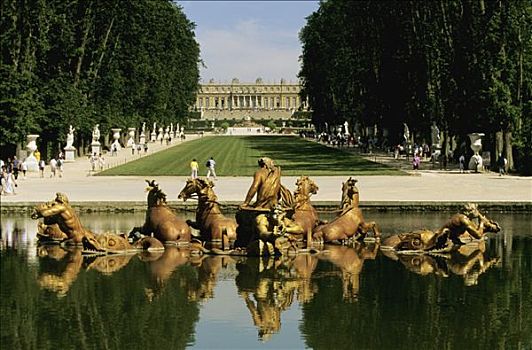 法国,伊夫利纳,凡尔赛宫,城堡,阿波罗神庙,盆地