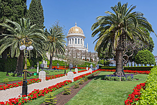 巴哈教堂,神祠,围绕,花园,海法,以色列