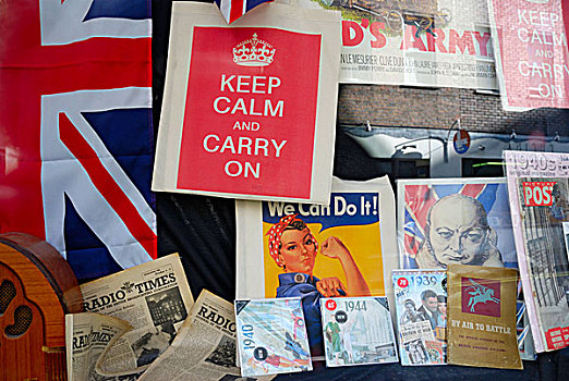 英格兰,伦敦,在家办公,英国,二战,纪念品,橱窗