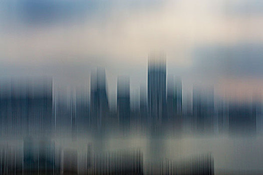 模糊,摩天大楼,九龙,香港,中国