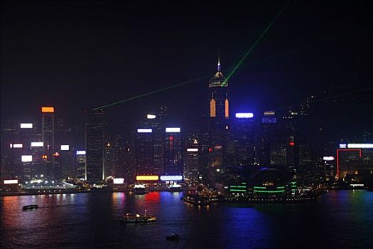 雷射,展示,香港岛,香港,中国,亚洲