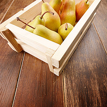 木质,板条箱,有机,梨,桌子