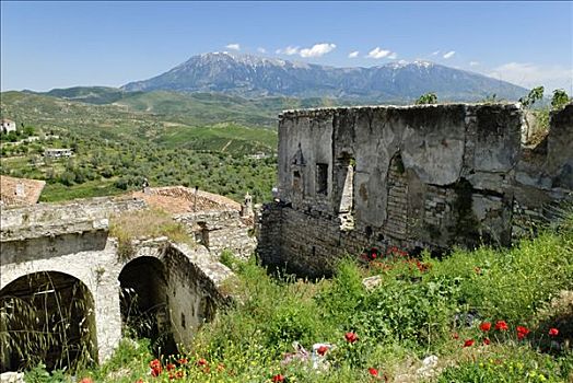 遗址,培拉特,要塞,世界遗产,阿尔巴尼亚,欧洲