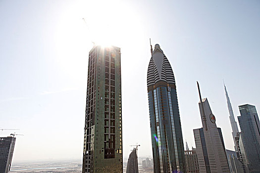 阿联酋,迪拜,道路,摩天大楼