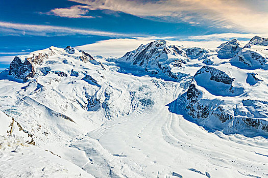 俯视图,积雪,粉色,瑞士