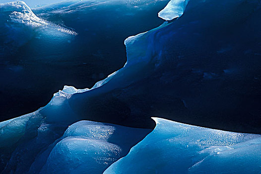 南极,朝日,深,蓝色,冰山,漂浮,北方,岛屿,海峡