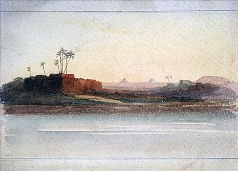 尼罗河,埃及,19世纪,艺术家