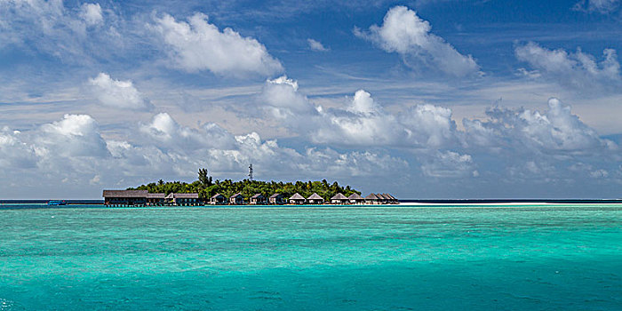 小,热带海岛,蓝绿色海水,阴天,岛屿,马尔代夫,印度洋,亚洲