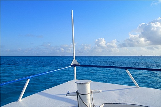 船,船首,蓝色,加勒比海,坎昆,女人岛