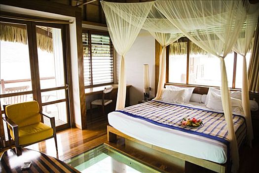 卧室,旅游胜地,波拉岛,塔希提岛,法属玻利尼西亚