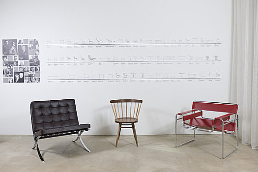 展示室,伦敦,家具,时限,三个,经典,椅子
